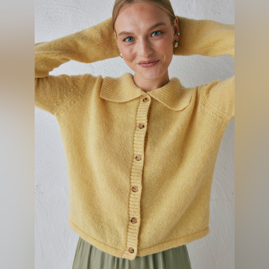 Vrg Grl Avery Knit Cardigan In Lemon